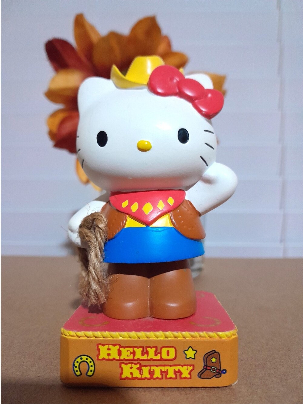 Vintage 2003 Sanrio Hello Kitty Cowgirl Bobblehead Figurine Western Y2K
